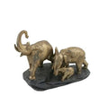 Skulptur,polyresin. elefant familie. 22 x 19 cm.