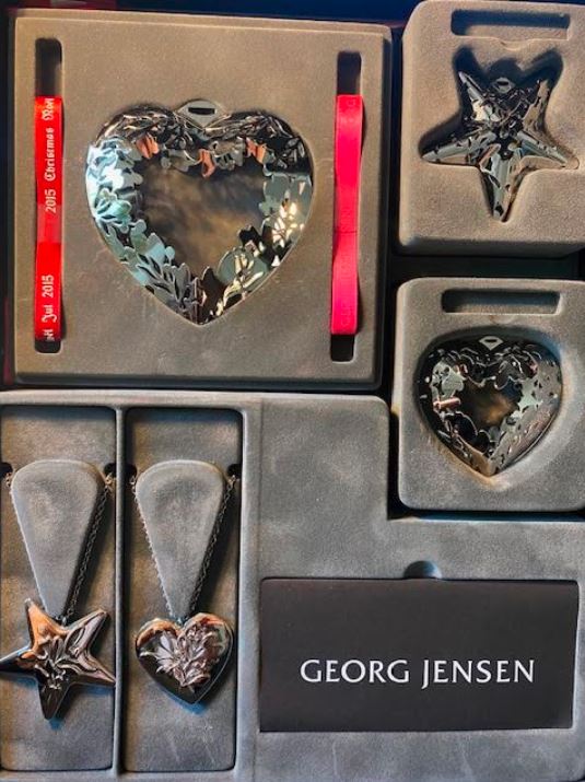 Georg Jensen Julepyntesæt 5 dele,  palladium 2015