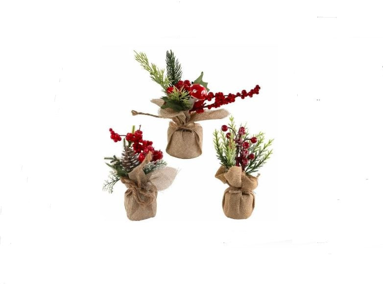 Juledekoration 3 ass. 20-22 cm.  1 stk