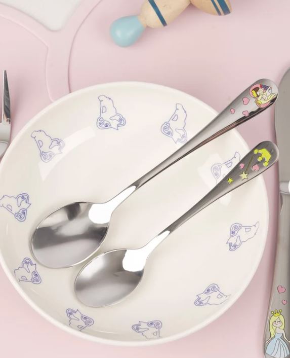 Rustfrit stål bestik Prinsesse m. emalje