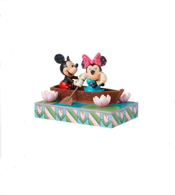 Disney U - Ro-dance er i luften (Mickey & Minnie i robåd lysende figur) H 11,5 cm.